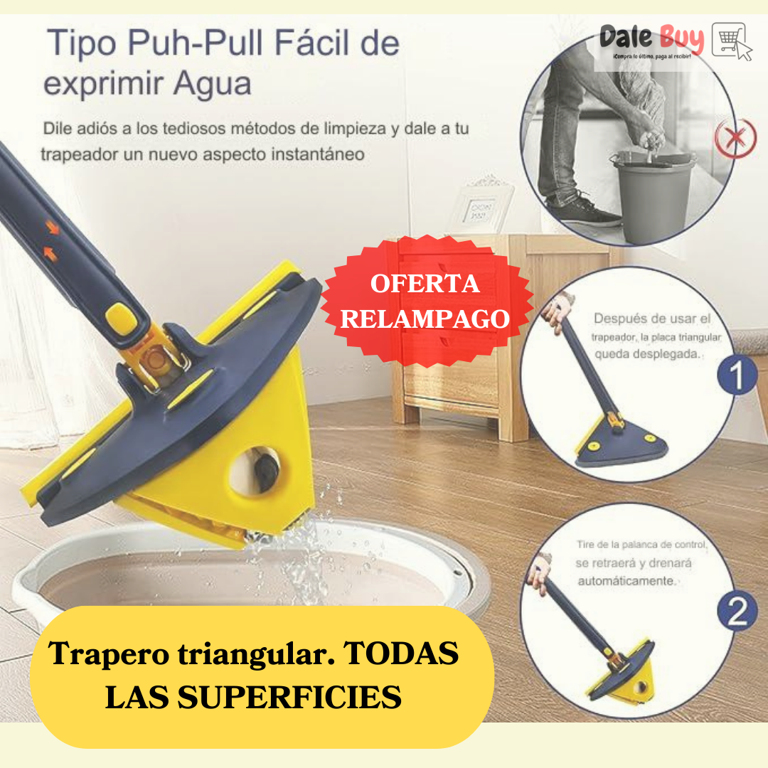 Trapero triangular TODAS LAS SUPERFICIES + 2 repuestos de mopa