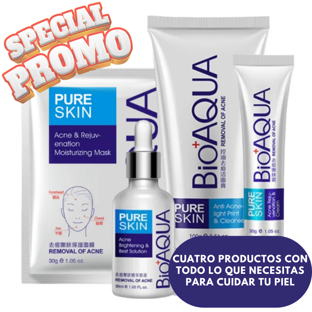 COMBO ANTI ACNE BIOAQUA 4 PRODUCTOS