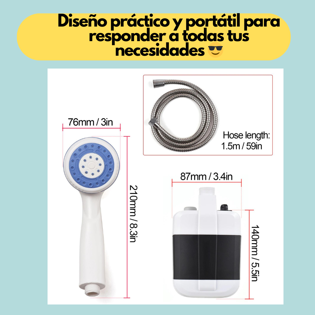 🚿 Ducha portatil recargable Multiproposito