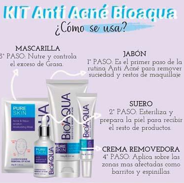 COMBO ANTI ACNE BIOAQUA 4 PRODUCTOS